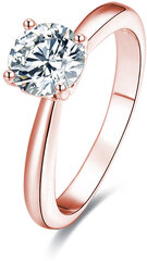 Beneto Roosa kullaga kaetud hõbesõrmus AGG201 kristallidega hind ja info | Sõrmused | kaup24.ee