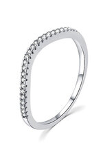 MOISS Минималистское серебряное кольцо с цирконами R00023 цена и информация | Кольцо | kaup24.ee