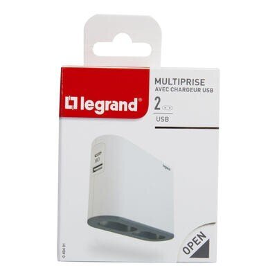 Legrand 2x2P + USB AC splitter valge / must цена и информация | USB jagajad, adapterid | kaup24.ee