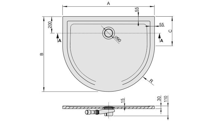 Dušialus Sanplast Space Mineral BPP-M/Space 100x100x1,5 värv helehall цена и информация | Dušialused | kaup24.ee