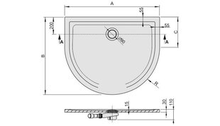 Dušialus Sanplast Space Mineral BPP-M/Space 100x100x1,5, mittelibiseva pinnaga, värv helepruun цена и информация | Стойки для душа | kaup24.ee