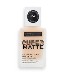 Jumestuskreem-peitekreem Revolution Relove Super Matte Foundation, F5, 24 ml цена и информация | Пудры, базы под макияж | kaup24.ee