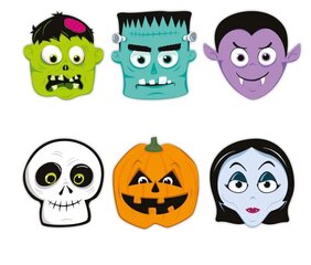 Бумажные маски монстров на Хэллоуин 6 шт. цена и информация | Карнавальные костюмы | kaup24.ee