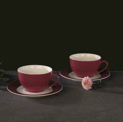 Ambition kohvinõude komplekt Aura Red, 12 tk цена и информация | Посуда, тарелки, обеденные сервизы | kaup24.ee