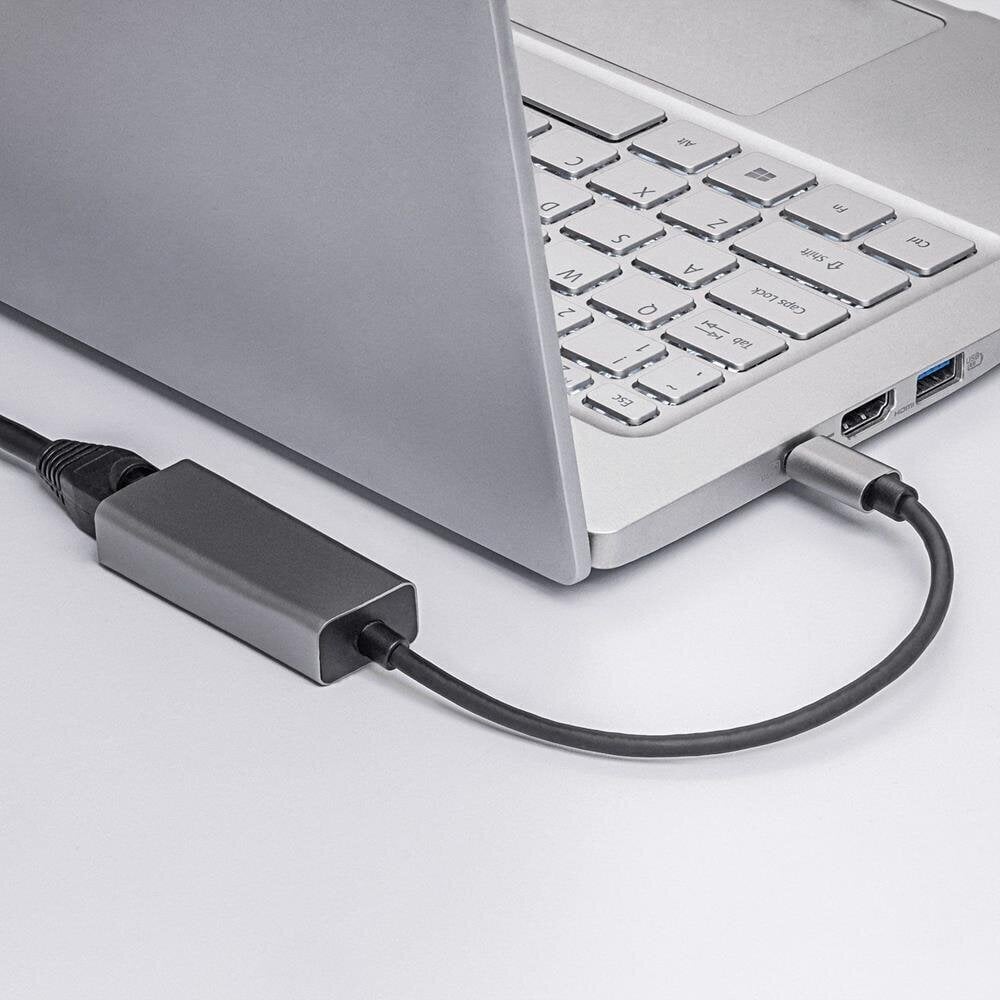 Adapter Akyga AK-AD-65 with cable network card USB type C (m) / RJ45 (f) 10/100/1000 ver. 3.0 15 cm цена и информация | USB jagajad, adapterid | kaup24.ee