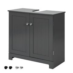 SoBuy BZR18-DG Under-Sink Cabinet Bathroom Cabinet Dark Grey W x H x D x H: Approx. 60 x 60 x 30 см цена и информация | Шкафчики для ванной | kaup24.ee