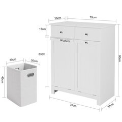 SoBuy 2 ящика 2 двери шкаф для стирки Комод для белья, шкаф для ванной, BZR33-W цена и информация | Шкафчики для ванной | kaup24.ee