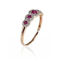 Золотое кольцо с бриллиантами "Дженни II" из красного золота 585 пробы 4752263026223 цена и информация | Кольцо | kaup24.ee