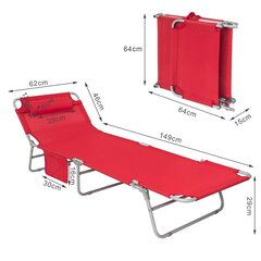 Matkatoolide komplekt, 2 tooli, punane, OGS35-Rx2 цена и информация | Шезлонги | kaup24.ee