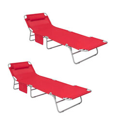 Matkatoolide komplekt, 2 tooli, punane, OGS35-Rx2 цена и информация | Шезлонги | kaup24.ee