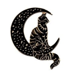 Брошь Black moon cat цена и информация | Броши | kaup24.ee