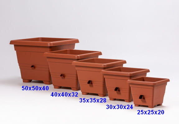 Automaatse kastmisega rõdupott 5,4 l pruun, 30x30cm Bergamot hind ja info | Lillekastid | kaup24.ee