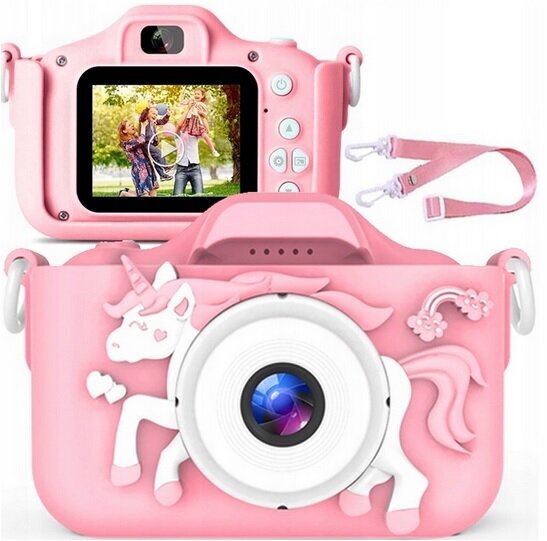 Laste fotokaamera "Ükssarvik" +16GB MICROSD hind ja info | Tüdrukute mänguasjad | kaup24.ee