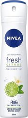 Дезодорант-спрей Nivea Fresh Citrus для женщин, 150 мл цена и информация | Дезодоранты | kaup24.ee