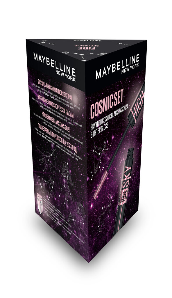 Kosmeetika komplekt Maybelline New York Xmass Zodiac Signs Set The Elements: Fire+Earth: ripsmetušš+huuleläige hind ja info | Ripsmetušid, lauvärvid, silmapliiatsid, seerumid | kaup24.ee