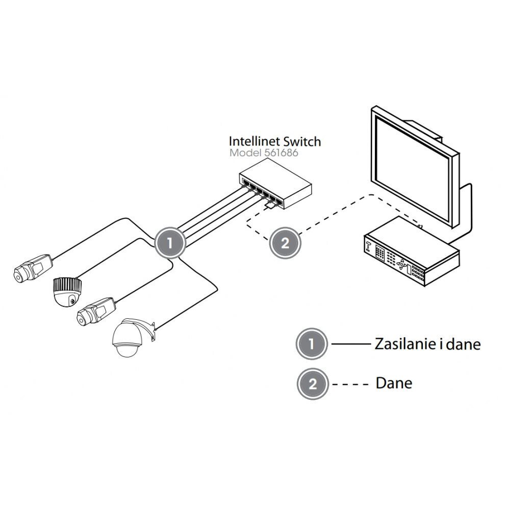 Fast Ethernet, 6 priev. RJ45 10/100, sealhulgas 3x PoE ja 1x suure võimsusega PoE hind ja info | Lülitid (Switch) | kaup24.ee