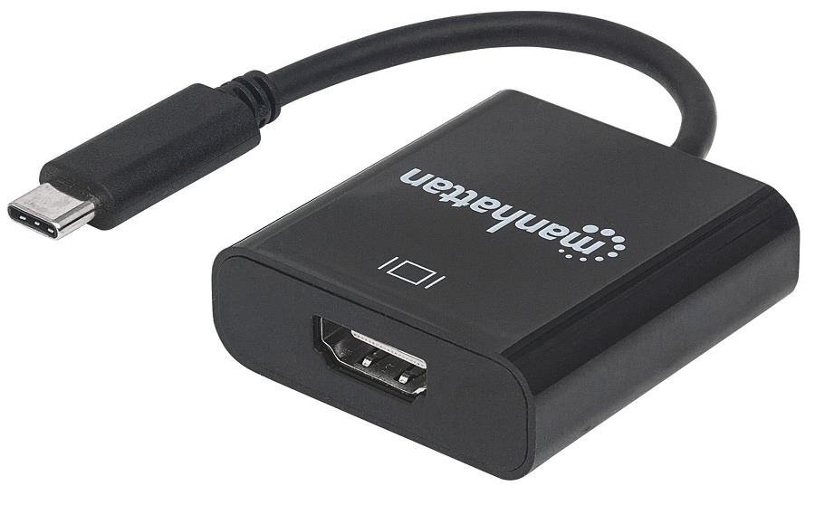 Adapter Manhattan AV USB-C 3.1 to HDMI M/F 1080P/4K, must цена и информация | USB jagajad, adapterid | kaup24.ee