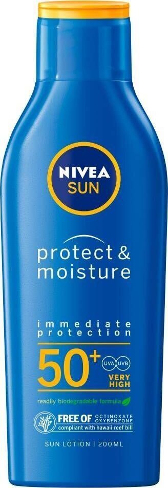 Päikesekaitsekreem Nivea SPF50, 200 ml цена и информация | Päikesekreemid | kaup24.ee