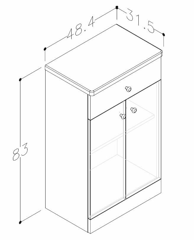 Vannitoakapp Piano 50 cm, valge hind ja info | Vannitoakapid | kaup24.ee