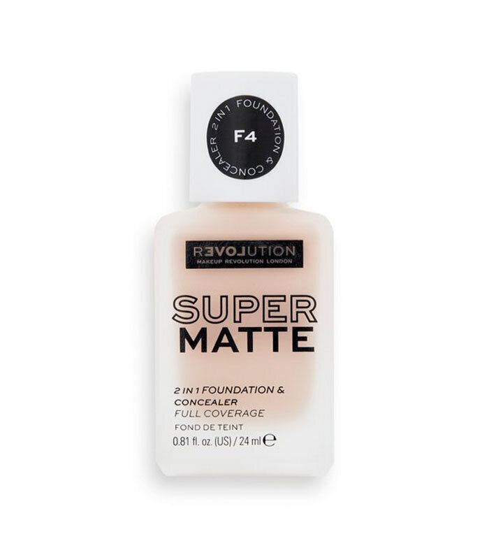 Jumestus-peitekreem Revolution Relove Super Matte Foundation, F4, 24 ml hind ja info | Jumestuskreemid, puudrid | kaup24.ee