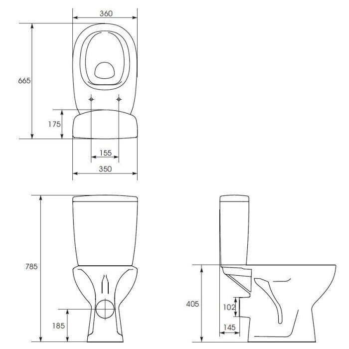 WC-pott Cersanit Compact 659 NEW CO 010 koos aeglaselt sulguva kaanega hind ja info | WС-potid | kaup24.ee