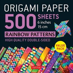 Origami Paper 500 sheets Rainbow Patterns 6 inch (15 cm) hind ja info | Tervislik eluviis ja toitumine | kaup24.ee