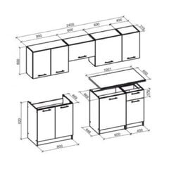 Köögikomplekt Halmar Daria, hall hind ja info | Köögimööbli komplektid | kaup24.ee