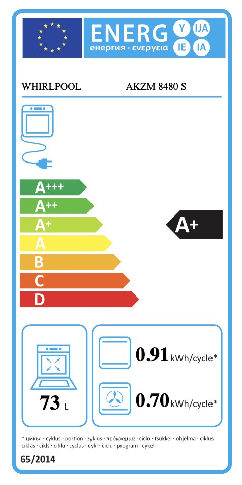 Integreeritav ahi Whirlpool AKZM8480S, maht 73 liitrit pürolüütiline puhastus hind ja info | Ahjud | kaup24.ee