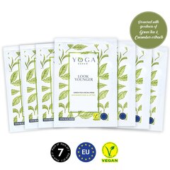 100% vegan ja siid Rohelise tee ekstraktiga näomask Yogasuper, 7 tk цена и информация | Маски для лица, патчи для глаз | kaup24.ee