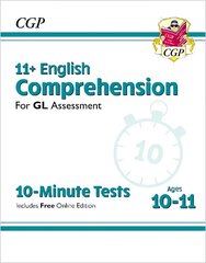 11plus GL 10-Minute Tests: English Comprehension - Ages 10-11 (with Online   Edition) цена и информация | Пособия по изучению иностранных языков | kaup24.ee