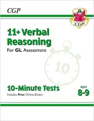 11plus GL 10-Minute Tests: Verbal Reasoning - Ages 8-9 (with Online Edition) цена и информация | Развивающие книги | kaup24.ee