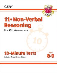 11plus GL 10-Minute Tests: Non-Verbal Reasoning - Ages 8-9 (with Online Edition) цена и информация | Развивающие книги | kaup24.ee