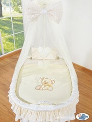 Beebivoodi Moses Basket/Punutud võrevoodi drapeeringuga-Bear цена и информация | Детские кроватки | kaup24.ee