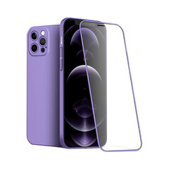 Защитный чехол с передним стеклом (9H) для iPhone 13 (6,1″), фиолетовый цена и информация | Чехлы для телефонов | kaup24.ee
