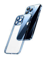 Чехол Crystal Clear Glass Case с защитой камеры из синего металла для Apple iPhone 12 Pro цена и информация | Чехлы для телефонов | kaup24.ee