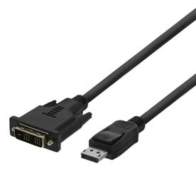 Deltaco DisplayPort – DVI-D Single Link, 1080p 60Hz, 3m, must / DP-2030-K hind ja info | Kaablid ja juhtmed | kaup24.ee