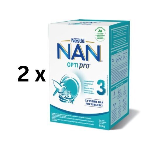 Piimasegu Nan Optipro 3, alates aastast, 650 g, 2 tk hind ja info | Piimasegu | kaup24.ee