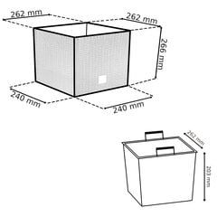 Lillepottide komplekt Botle, antratsiitrotangist, trapetsikujulise mustriga, kõrgus: 26 + 32 + 42 cm, 3 tk цена и информация | Вазоны | kaup24.ee