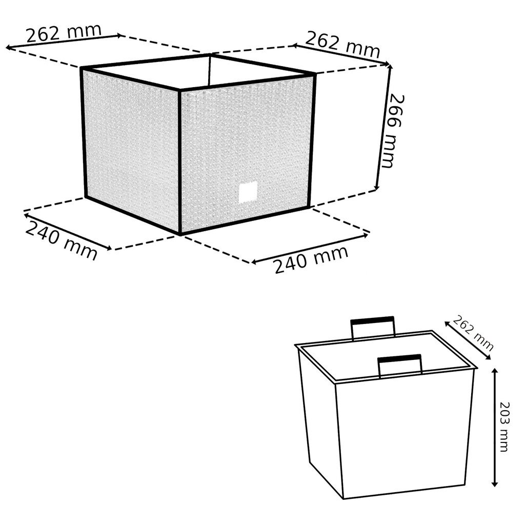 Lillepottide komplekt Botle, ruudukujulist plastikust pruuni trapetsikujulist anumat rotangist, H 26 + 32 + 40 cm, 3 tk hind ja info | Dekoratiivsed lillepotid | kaup24.ee