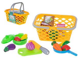 Puu- ja köögiviljad lõikamiseks korvis 18osa hind ja info | Tüdrukute mänguasjad | kaup24.ee
