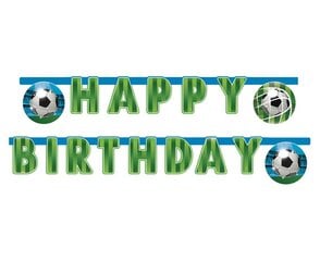 Kaunistusriba "Happy Birthday" Soccer Fans, 200 x 16cm 93751 hind ja info | Peokaunistused | kaup24.ee