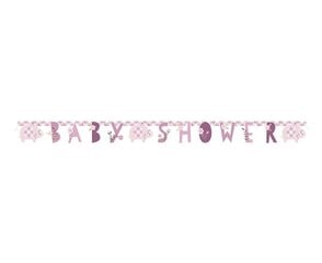 Riputatav kaunistusriba "Baby Shower" Elephant, pink, 160 x 14 cm 78378 hind ja info | Peokaunistused | kaup24.ee