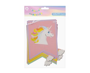 Kaunistusriba "Happy Birthday", Unicorn, 200 x 18cm RV-GHBJ hind ja info | Peokaunistused | kaup24.ee