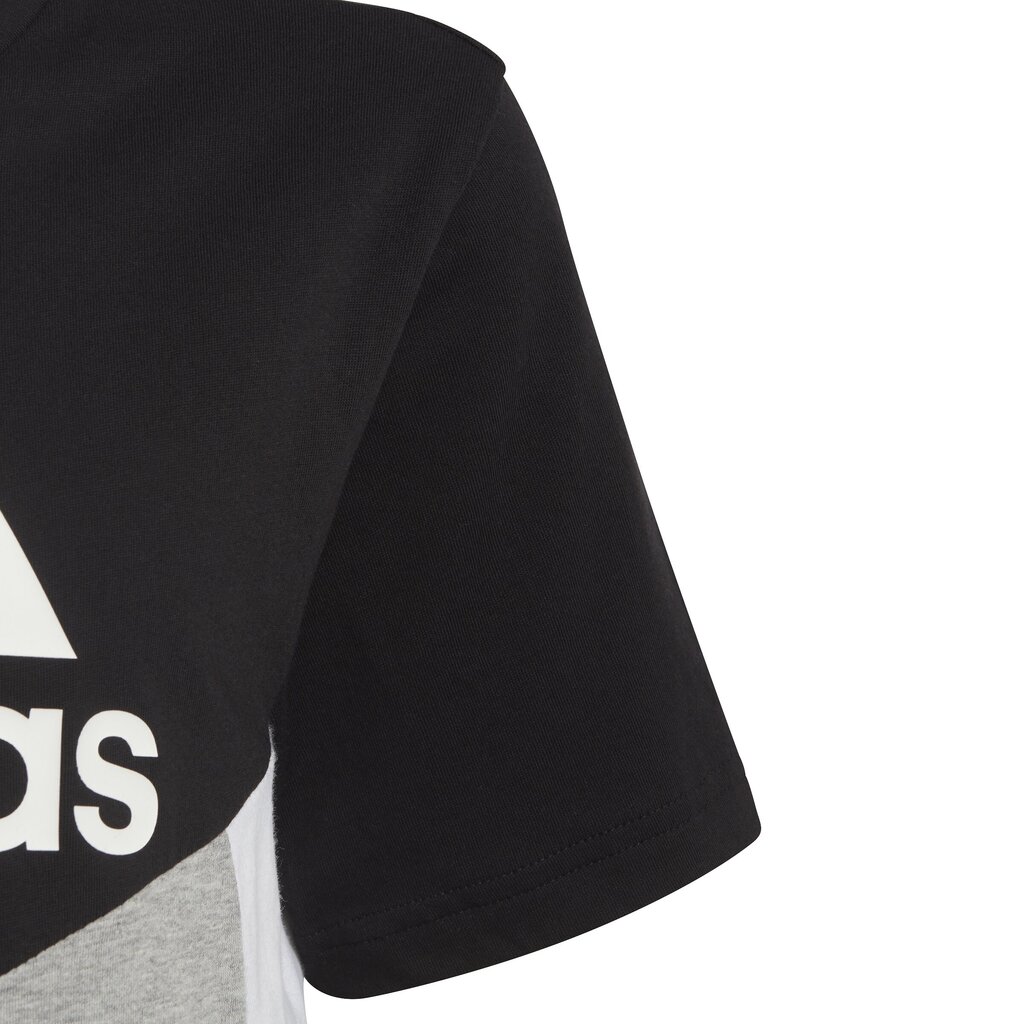 Poiste T-särk Adidas B Cb T Ess Black Grey HA4025 HA4025/128 hind ja info | Poiste särgid | kaup24.ee