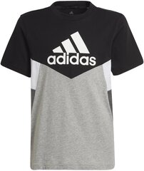 Футболка детская Adidas B Cb T Ess HA4025 HA4025/128, черная/серая цена и информация | Рубашки для мальчиков | kaup24.ee