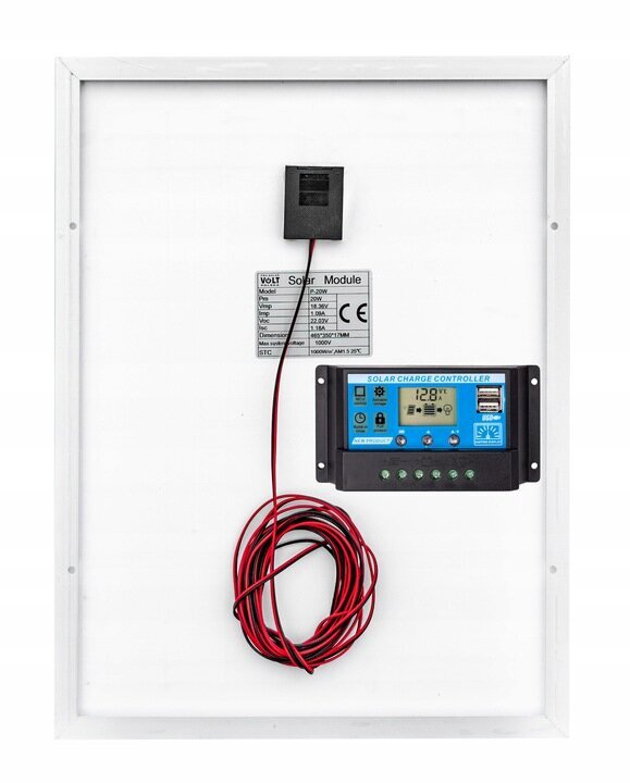 Päikesepatarei 20W 12V hind ja info | Päikeseenergiajaamade osad | kaup24.ee
