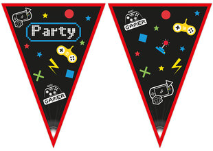 Vimplitega kaunistusriba 230 x 25 cm "Gaming Party" 93775 hind ja info | Peokaunistused | kaup24.ee