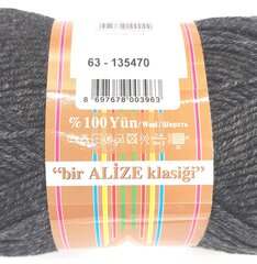 Kudumislõng Alize Pure Wool Cashmira 100g, värvus tumehall 63 hind ja info | Kudumistarvikud | kaup24.ee