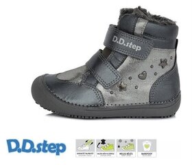 Детские, кожаные зимние ботинки D.D.Step.W063-798M-W.Grey. цена и информация | Детская зимняя обувь | kaup24.ee