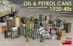 Liimitav mudel MiniArt 35595 Oil & Petrol Cans 1930-40s 1/35 hind ja info | Liimitavad mudelid | kaup24.ee